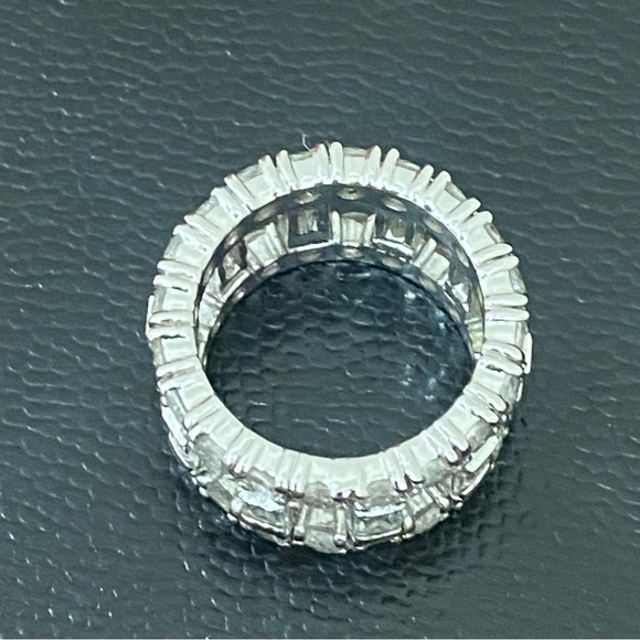 925 RSE Silver Cubic Zirconia Eternity Ring Size 7 11.1g - Picture 6 of 16